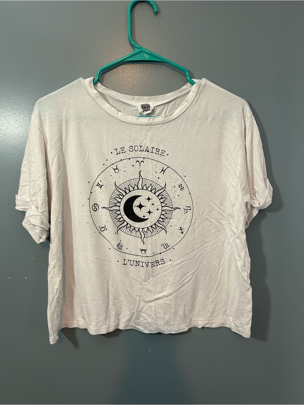 White Celestial Graphic Crop Top